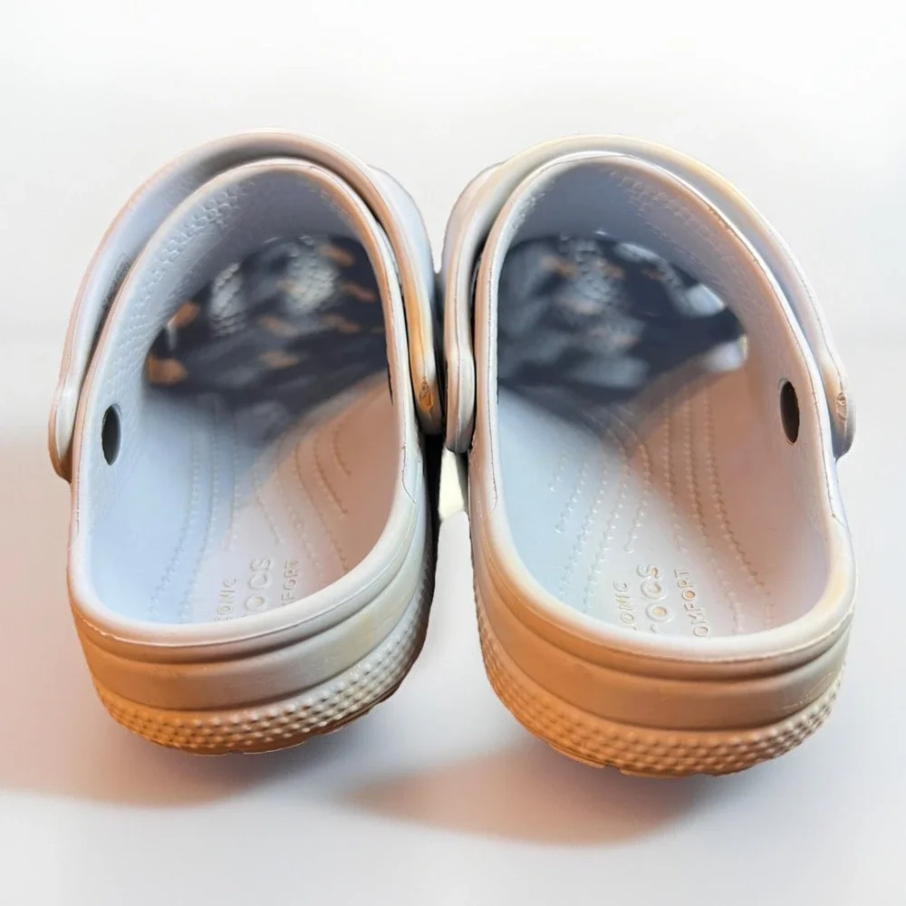 Crocs Classic Clog Kids Size C13 Light Blue‎ White with Star Moon Jibbitz Charms - Picture 2 of 7